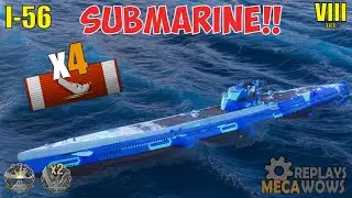 Submarine I-56 4 Kills & 101k Damage | World of Warships Gameplay