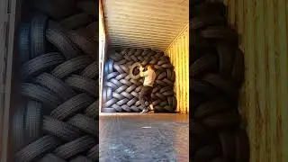 Perfect Tire Loading on Cargo Truck #shorts