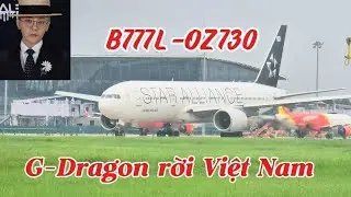 Chiếc m&aacute;y bay mang Livery Đặc biệt đưa G- Dragon rời Việt Nam sau đ&ecirc;m diễn tại s&acirc;n vận động Mỹ Đ&igrave;nh
