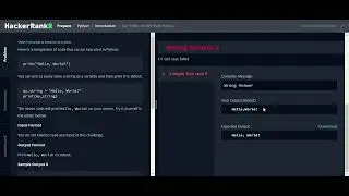 HackerRank python 3 Hello world