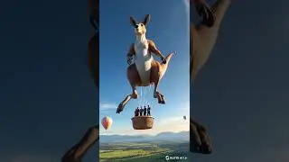 Crazy Spinning Kangaroo Balloon! 🎈🦘😲    #cartoon #funny #cat #funnyanimals #cute #kangaroo #baloon