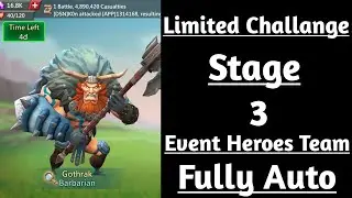 Lords mobile Barbarian stage 3 fully auto|Barbaric journey stage 3|Barbarian Challange Stage 3 Auto