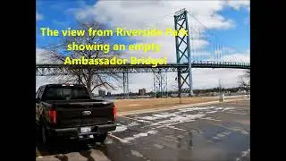 Joe Louis Arena Site Construction Begins: 2-12-22 Update. Featuring An Empty Ambassador Bridge.