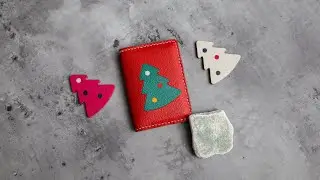 Making a Christmas Leather Wallet by Hand | From Raw Leather to Finished Piece