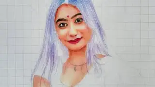 Portrait drawing with Brustro colour pencil 🥰