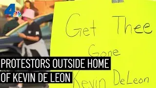 Protestors Put Up Tents Outside Kevin De Leon's Home | NBCLA