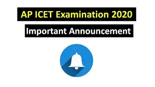 AP ICET Examination (2020)/ Important Announcement | #Exams_Notification_Official