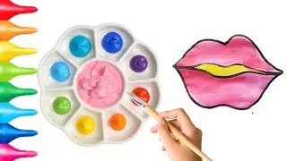 Color Mixing Magic 🎨 Easy Lips  Drawing for Kids | Fun Art Ideas for Beginners🌈🖌️