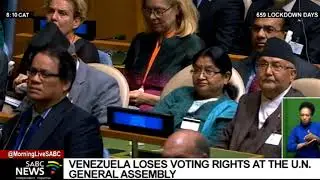 Venezuela loses voting rights at the UN General Assembly