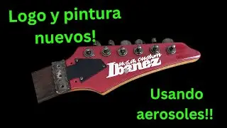 Pintando y cambiando logo a cabeza Ibanez, usando aerosoles