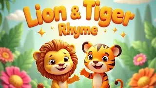 Lion and Tiger Rhyme 🦁🐯 | Fun 3D Jungle Poem for Kids | Kido Nursery Rhymes