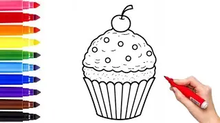 How to Draw Cupcake | Drawing and Coloring