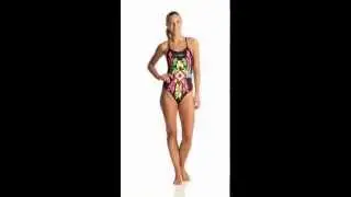 Triflare Women's Feather Open Back One Piece Swimsuit | SwimOutlet.com