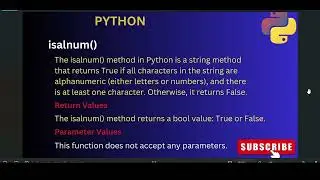 isalnum() method in Python(2025)