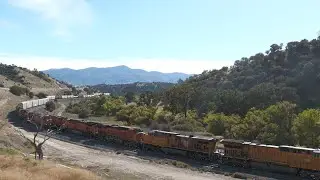 Tehachapi (Mojave Sub) w/meets galore in 4k - stalled train - Fall 2025 - Manifests & intermodals