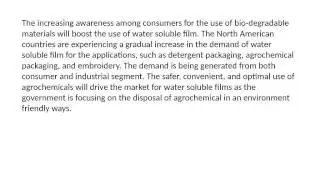 Water Soluble Film Market Trends & Forecast   2020