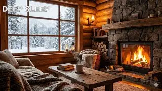 Cozy Fireplace Ambience 🔥 Relaxing Cabin Sounds for sleep, work, study