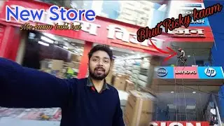 New Store🏭 Me Kaam Ho Hi Rha Hai||Is Tarah Se Glass Clean Karna Risk Hai😱 #raju2887vlogs #youtube 