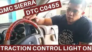 Traction Control Light Stays On | How to Fix Traction Control Problem | GMC Sierra DTC C0455