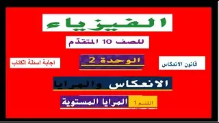 قانون الانعكاس حل مسائل الكتاب صفحة 33 الصف العاشر متقدم