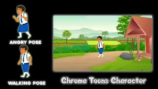 Indian Boy Cartoon Character || Chroma Toons Character || Green Screen Cartoon || Cartoon Creater