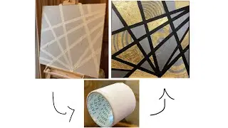 How To Draw Abstract Acrylic Painting For Beginners - Easy Minimalist  Painting With Gold Leaf