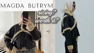 MAGDA BUTRYM Shearling Bomber Jacket Review + Size Guide | Size 38 EU/Medium