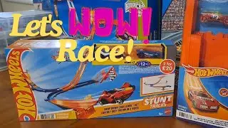 Let's Race Hot Wheels Drop Down Challenge Stunt Tracks Set | Vlog #4