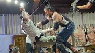 AAW ART OF WAR 8/31/23 CHICAGO - Robert Anthony caught in barbed wire ropes vs Mance Warner
