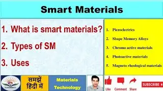 Smart materials || Types of smart material || Uses