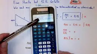 Steigungsdreieck und Steigung/Gefälle in Prozent