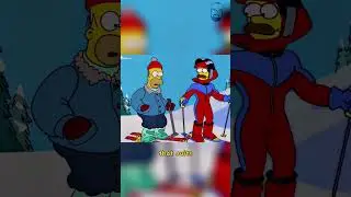 The Simpsons | Ned Flanders shocks Homer Skiing #shortsfeed #shorts #thesimpsons #funny