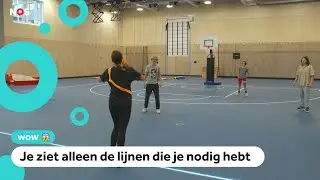 Wow! In deze sporthal kan je de lijnen aan- en uitzetten