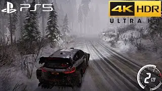 WRC 9 (PS5) HDR Snow Storm Weather Gameplay (4K 60FPS)