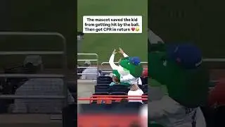 Mascot saves a kid, but guess who ends up getting CPR? #MascotHero #FunnyShorts #EpicRescue