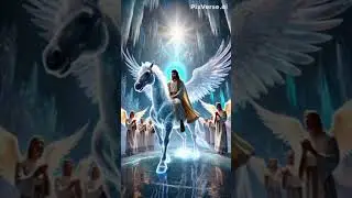 the king returns in power and glory,  riding a glowing white horse faithful and true #jesus