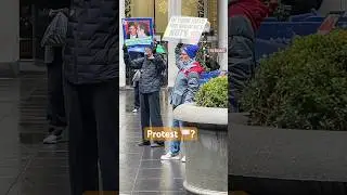 Can anyone explain? #foryou #protest #viral #trump #fyp #winter #nyc #manhattan #downtown