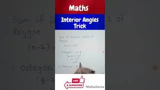 Sum Of Interior Angles....... |New Maths Trick|#shorts |#shortvideo |#mathstricks |#maths |