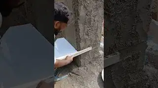 How to make right angle pillar corner plaster👌#shortvideo