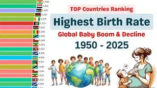 Global Birth Rate by Countries (1950–2025) | Top 10 Countries with Highest Fertility Rates