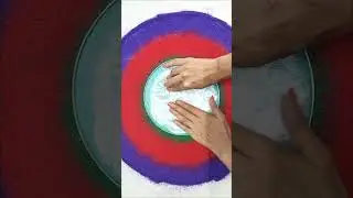Easy rangoli designs | How to use rangoli stencil #youtubeshorts #shorts #rangoli #kolam #muggulu