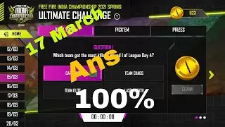 17 March FreeFire Ultimate Challenge All Questions Answers
