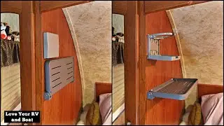 Added an Aluminum Fold Up Shelf to the RV Bedroom