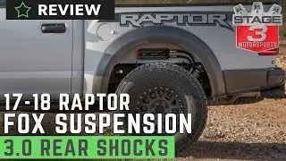 2017-2018 Raptor Fox Factory Series 3.0  Remote Reservoir Rear Shocks Review