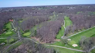 Mill Creek Park Golf Course with hole markers aerial drone Boardman Youngstown Ohio