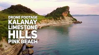 Drone Footage of Kalanay Limestone Hills and Pink Beach
