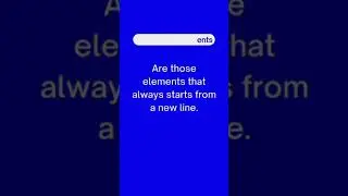 HTML Inline VS Block Elements | crus4 #shorts