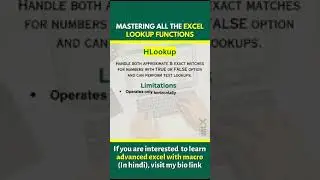 Mastering All The Excel Lookup Functions | Excel Tips & Tricks #shorts #ytshorts #exceltips