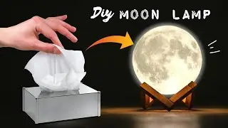 Moon Lamp with Tissue Paper | Moon Lamp DIY | Night Lamp making at home | DIY Room Decor 