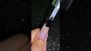 Holo Opal Flakes & Mermaid Chrome on Jelly Pink Base Nail